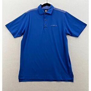 Footjoy Men's Blue Forest Creek Golf Polo Shirt Size M Short Sleeve Performance